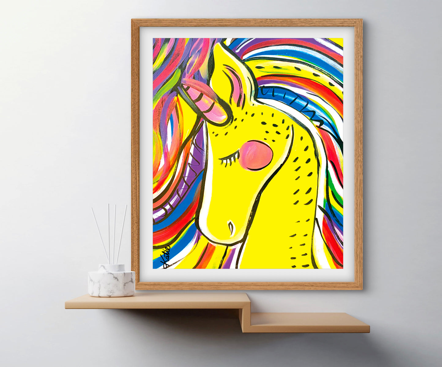 'Ribbon Bound Unicorn' Paper Print