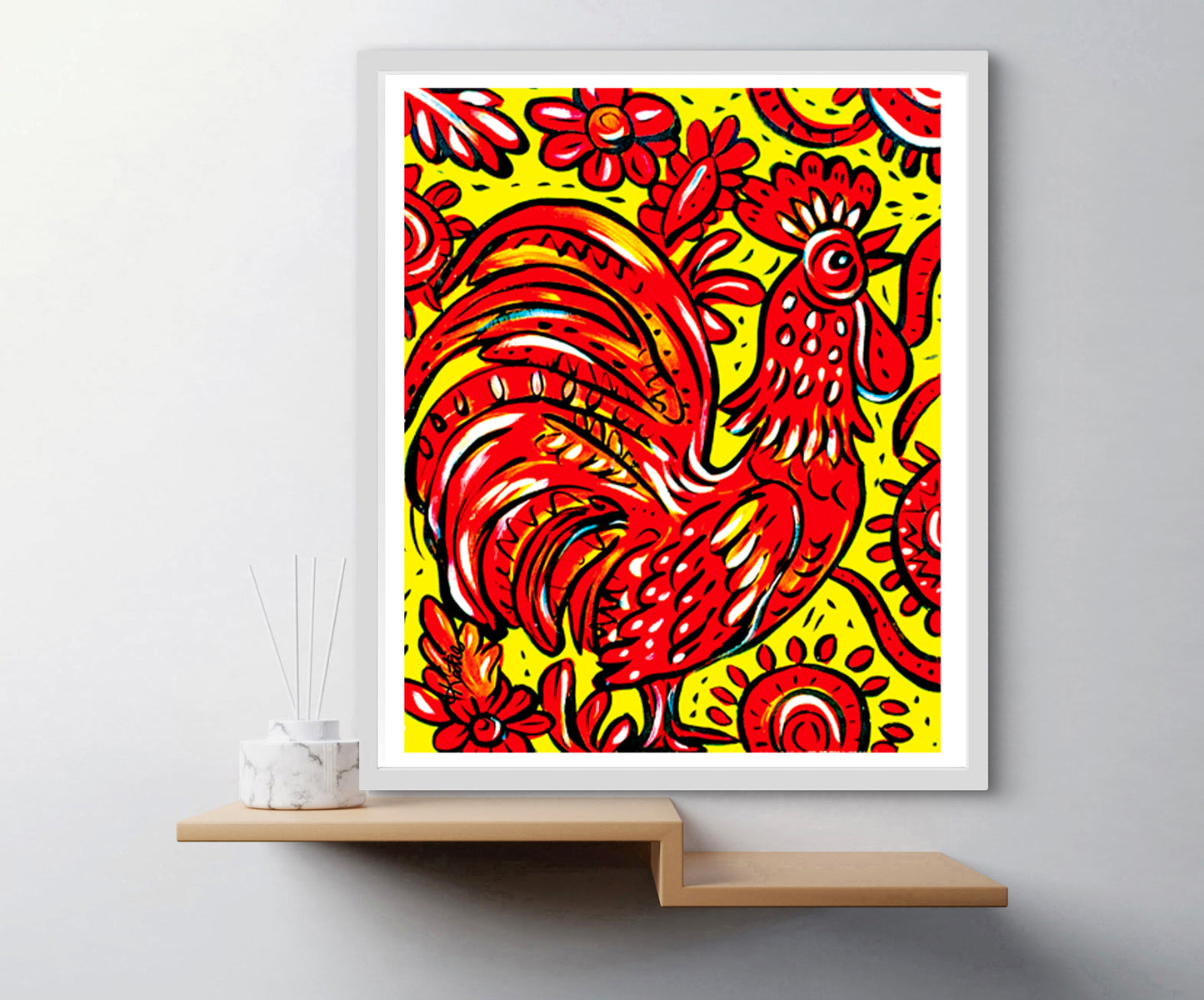 'Rockin Red Roosster' Paper Print