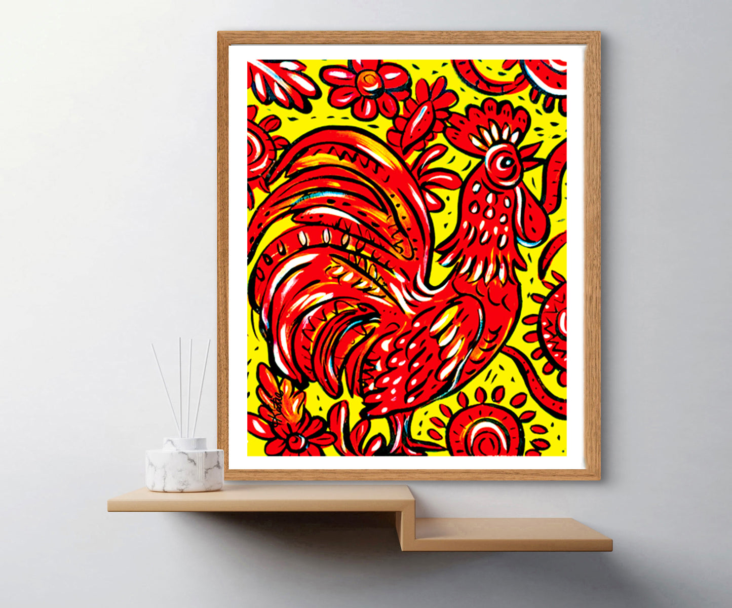 'Rockin Red Roosster' Paper Print