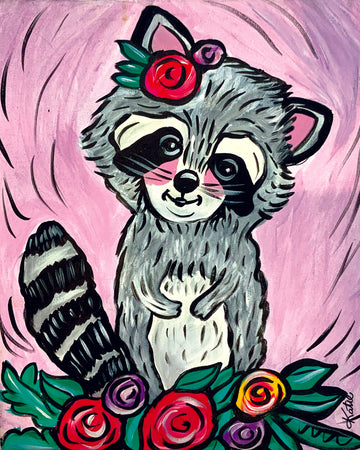 'Rosie Racoon' Paper Print