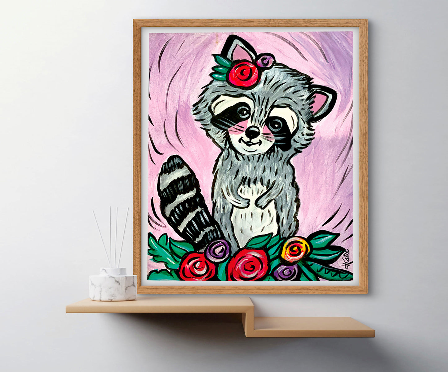 'Rosie Racoon' Paper Print