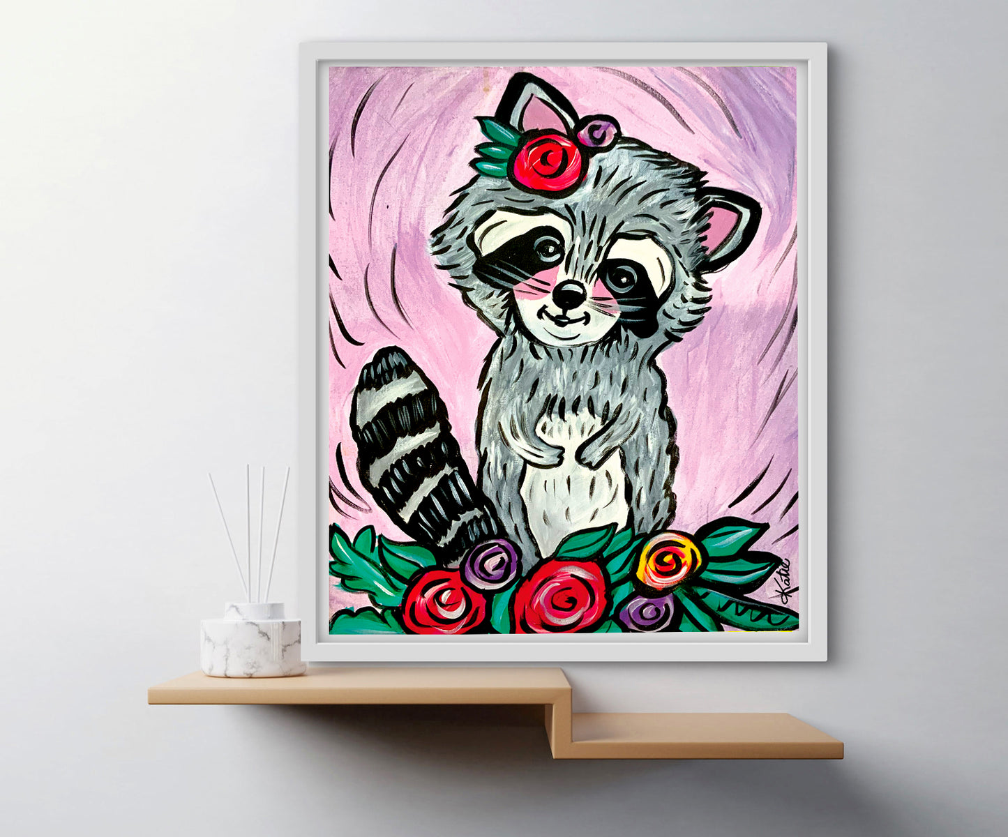 'Rosie Racoon' Paper Print