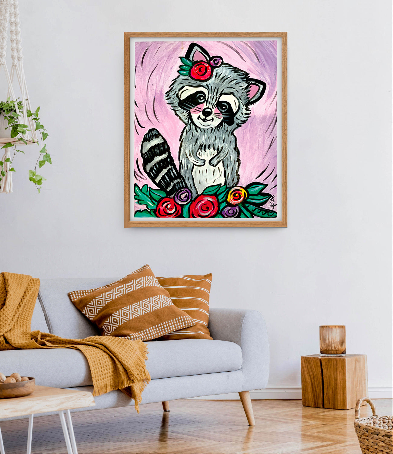 'Rosie Racoon' Paper Print