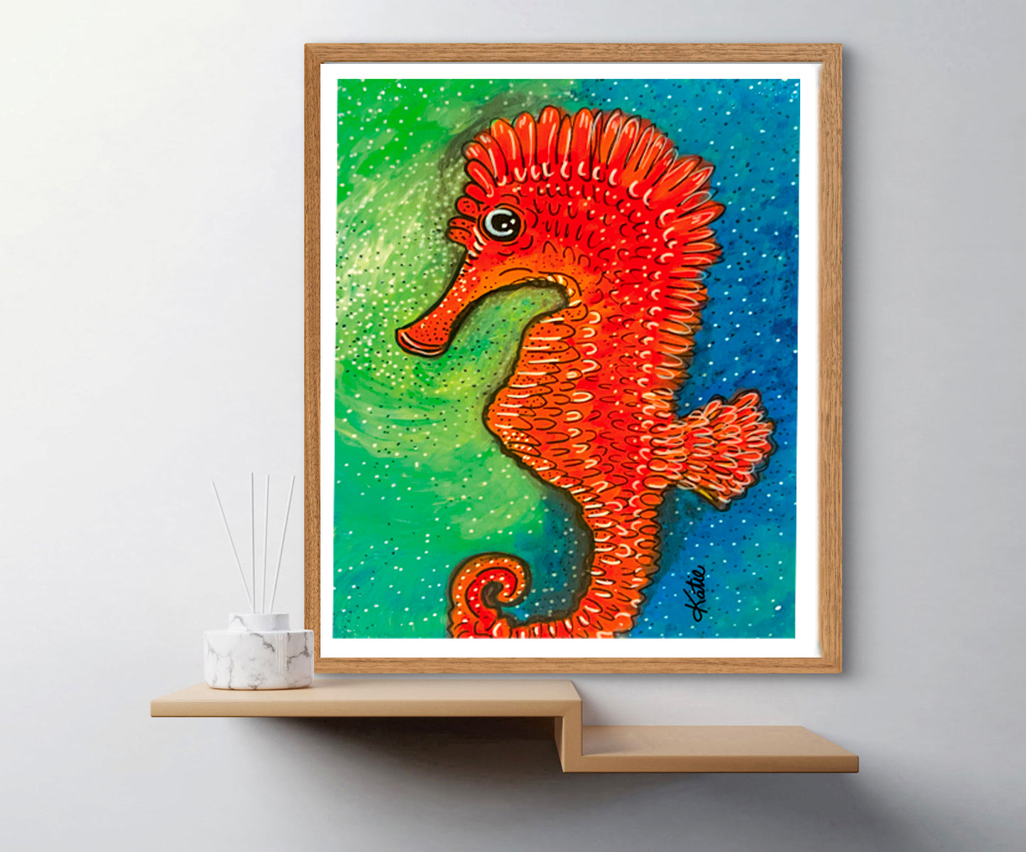 'Seahorse Floating' Paper Print