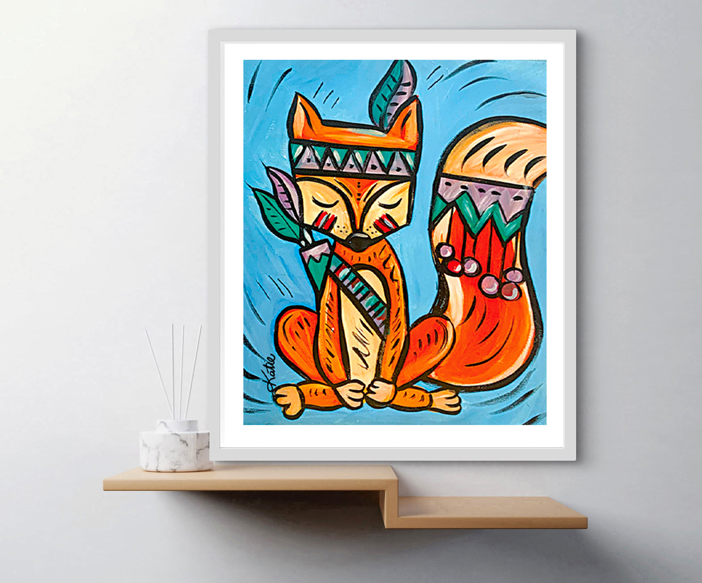 'Tribal Fox' Paper Print