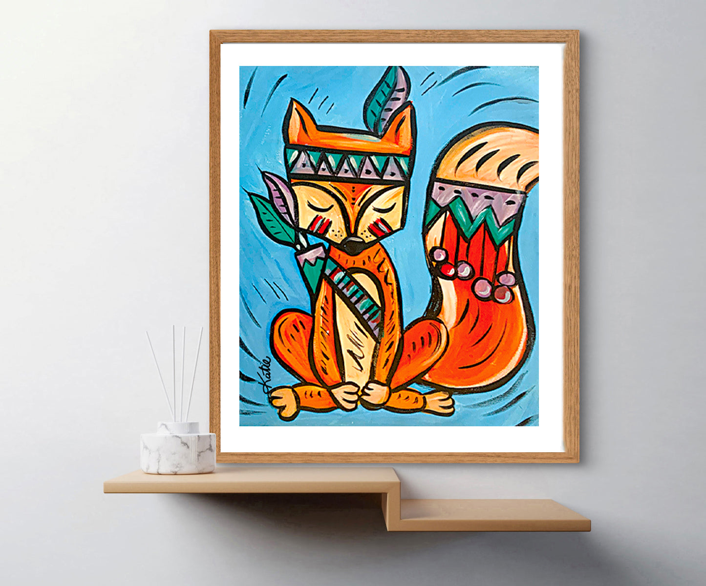 'Tribal Fox' Paper Print