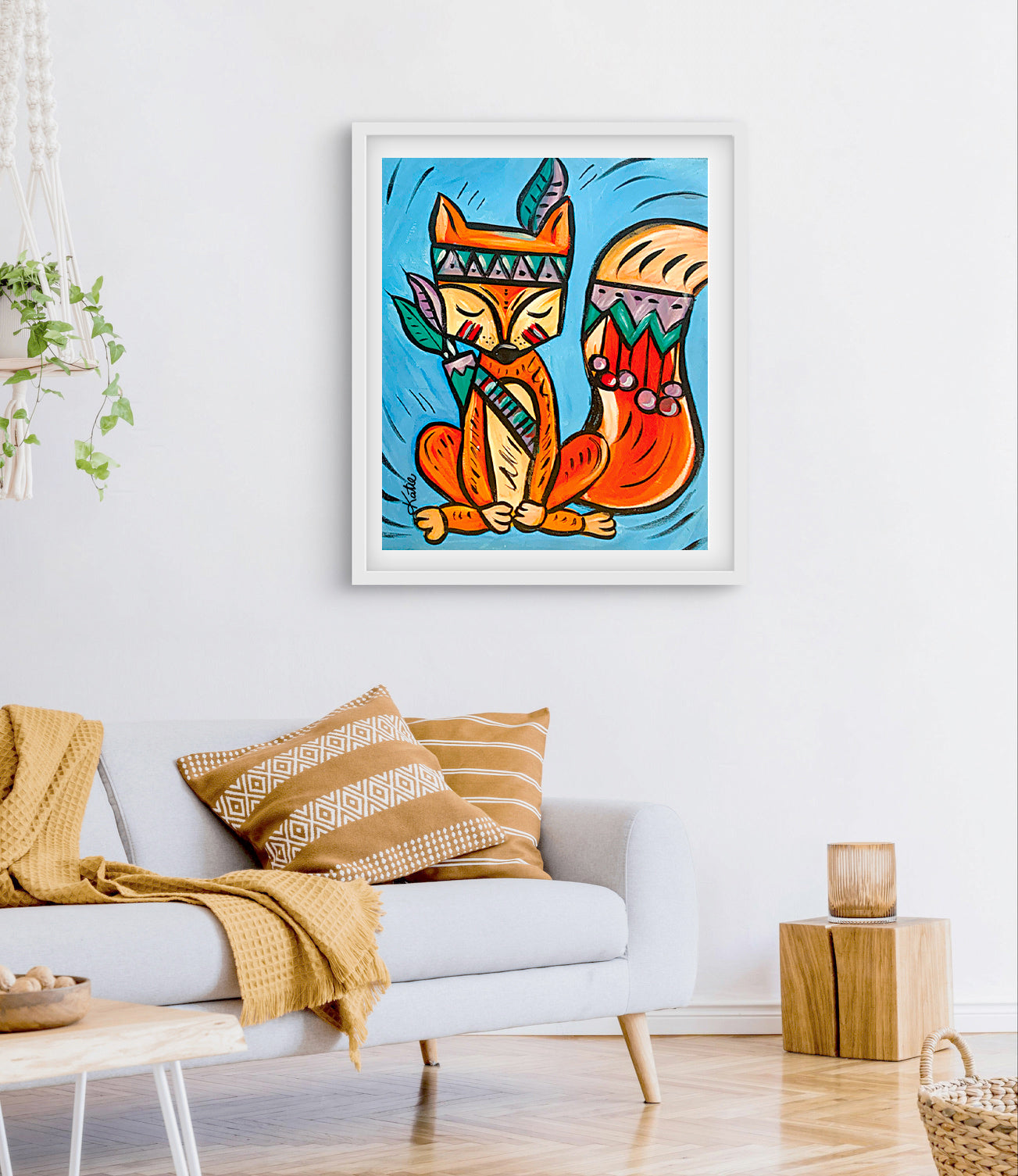 'Tribal Fox' Paper Print