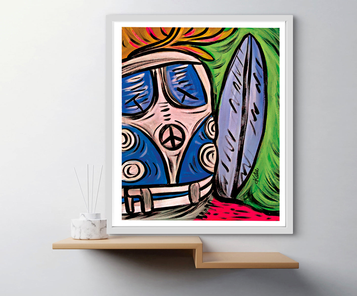 'Volkswagon Kombi Blue' Paper Print