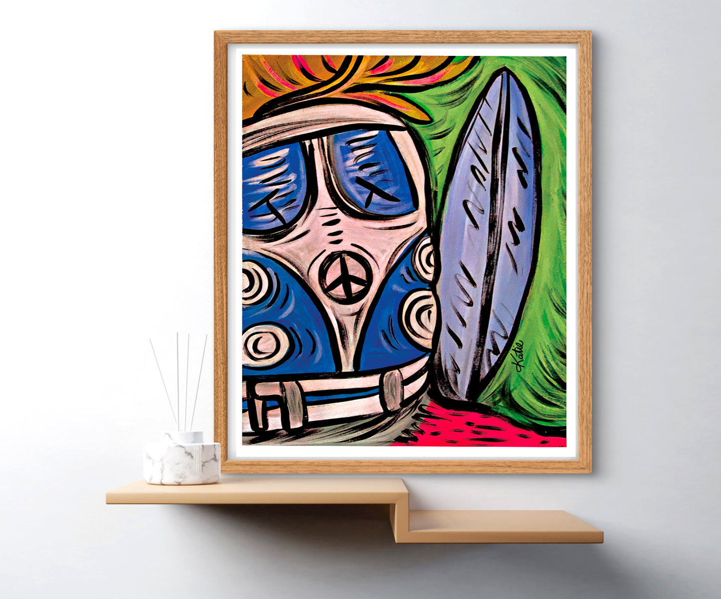 'Volkswagon Kombi Blue' Paper Print
